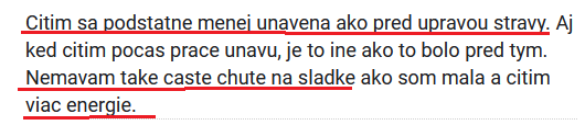 Reference klientky – méně únavy, žádné chutě na sladké, více energie